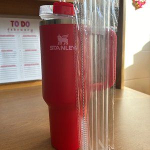 Red Valentines Day Target Stanley Cup 40 oz with Extra Straws and Straw Cleaner